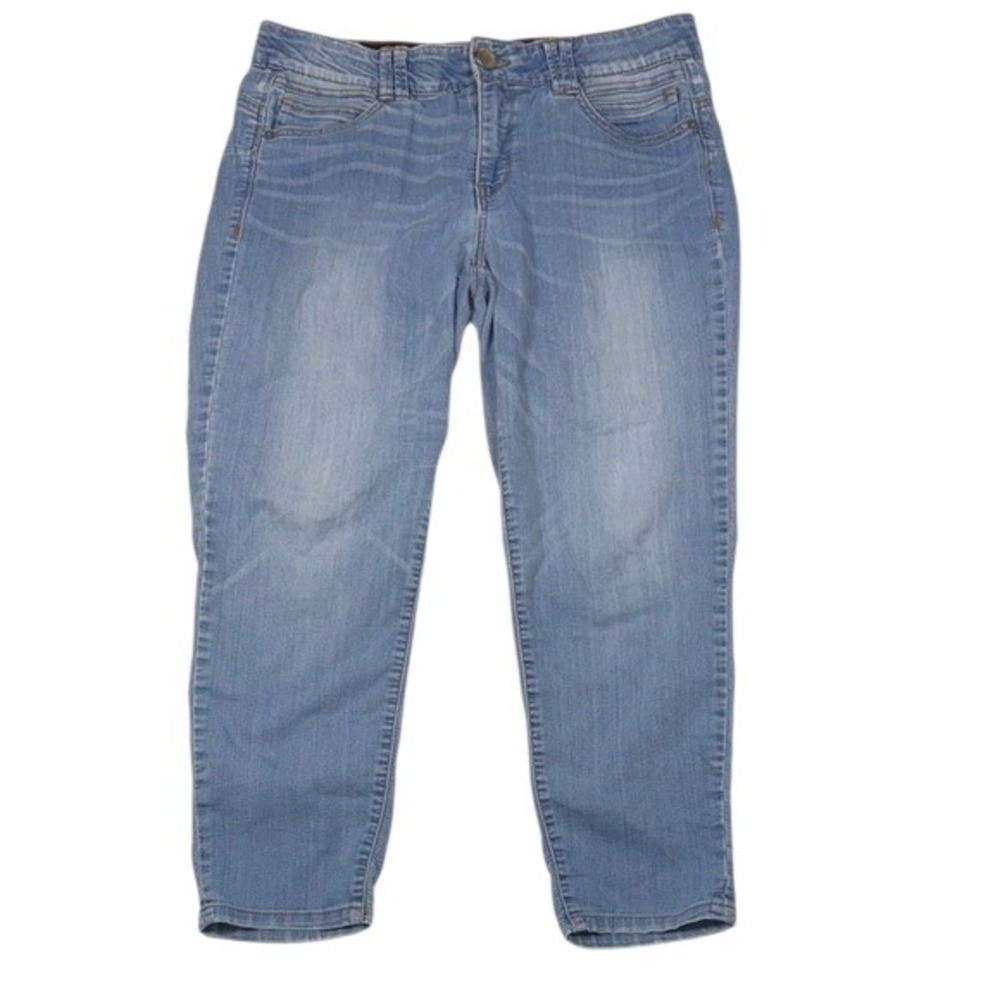 Democracy Ab technology Light Wash Crop Jeans Womens Size‎ 12 Slim Tapered Blue